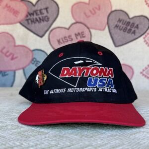 Vintage Daytona USA Snapback Hat NASCAR IMSA With‎ Pin